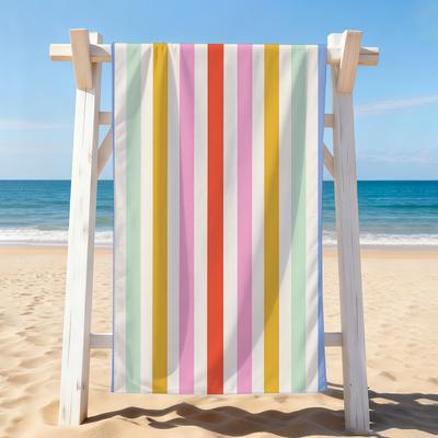 Fashion Print Stripe Towel Drying Bath Towel Applicable To Light Swimming Camping Yoga Beach Out