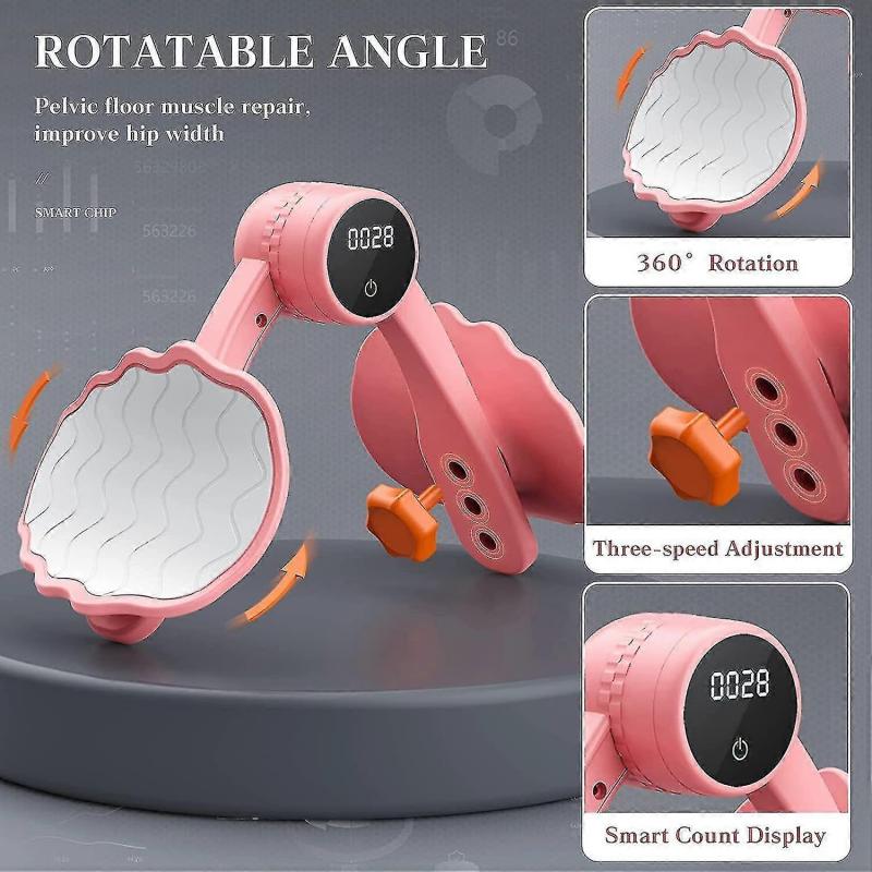 Female Thigh Exerciser, Pelvic Floor Exerciser Strengthener Cute Leg Inner Thigh Exercise Equipment Stretcher With Countable Lcd Display1pcs-pink