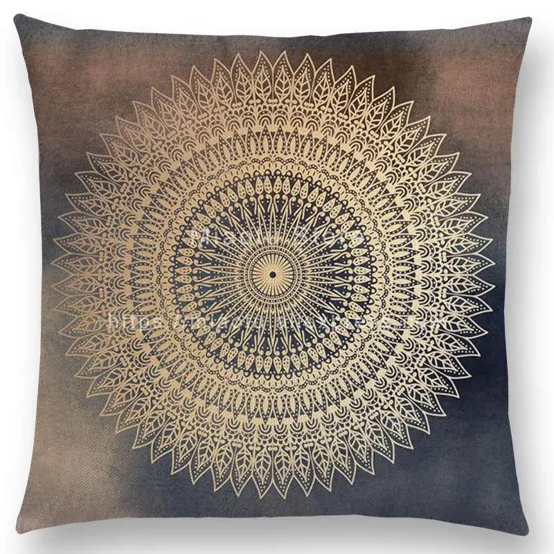 Neuer verträumter Regenbogen Boho Wüstenblume Wunderschöne Goldene Mandalas Savanne Fantasie Gelassenheit Drucke Kissenbezug Sofakissenbezug