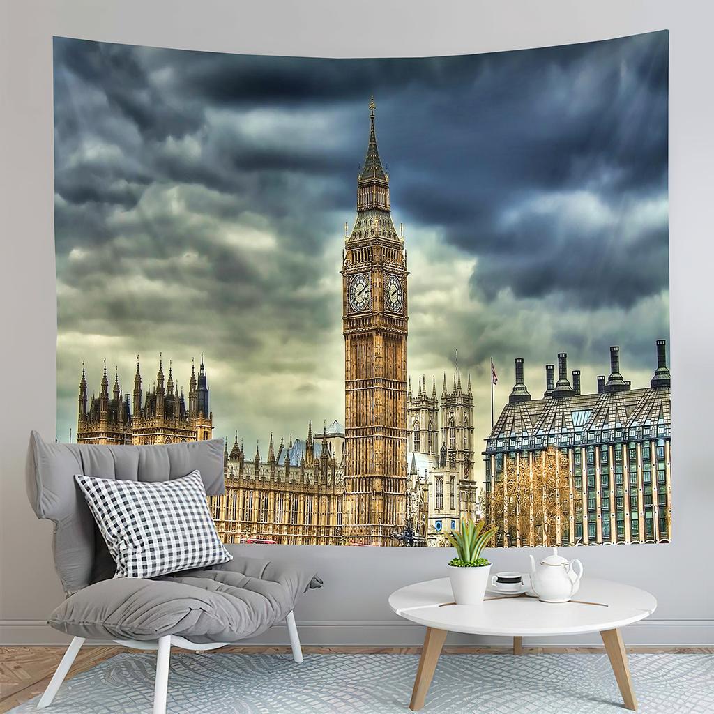 London Big Ben Tapestry Night City View Tapestry Westminster Bridge Tapestry Home Living Room Bedroom Wall Modern Art Tapestries