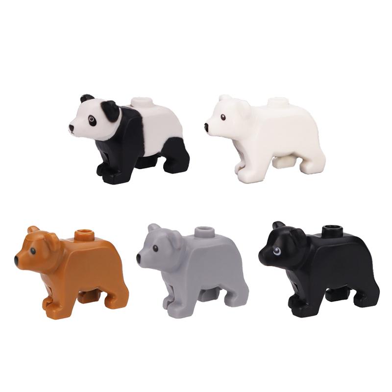 MOC Farm Zoo Animal Building Blocks Crocodile Shark Dolphin Chimpanzee Cow Leopard Educational Game Accessories Bricks Kids Toys