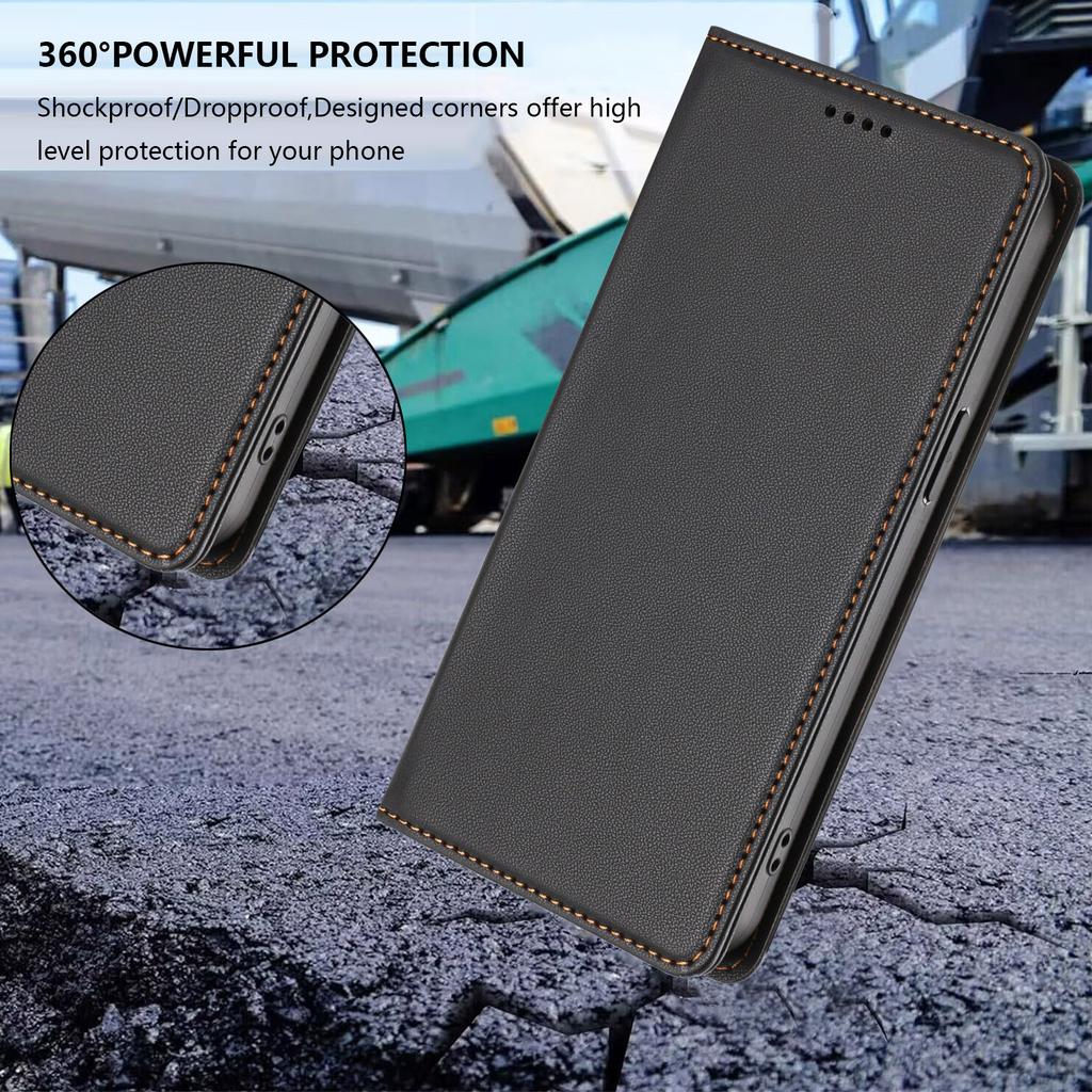 Pro Xiaomi Poco M7 4G (EU) (171 mm) Kožené pouzdro na peněženku s magnetickým uzávěrem a RFID blokováním