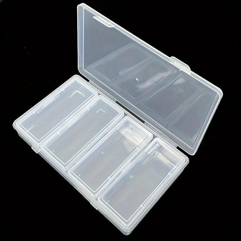 4 Grid Clear Storage Box with Individual Compartments Detachable Plastic Case for Small Items Jewelry Beads Crafts Hardware