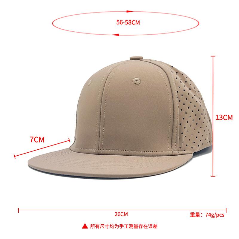 Hip Hop Full Seal Hat Summer Outdoor Visor Stretch Solid Color Cap Mesh Breathable Flat Brim Hat