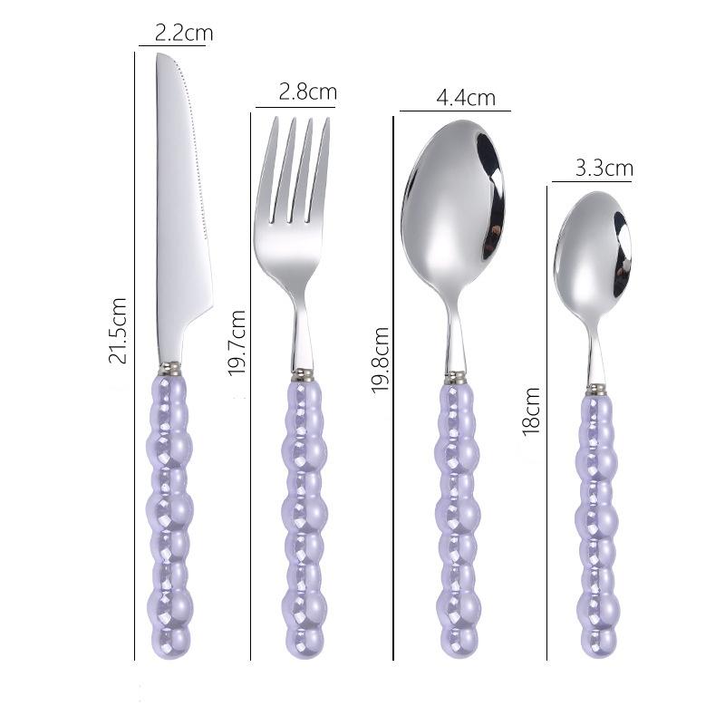 4Pcs Fashion Pearl Handle Cutlery Set Creativity Stainless Steel Knife Fork Western Steak Tableware  Table Decor Gifts