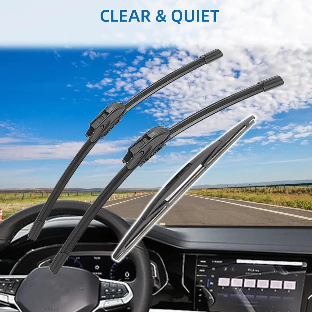 3PCS For HONDA Fit Jazz MK2 MK3 2009-2020 26" + 14"+ 14" Front Rear Wiper Blades Windshield Windscreen Window Cutter Accessories