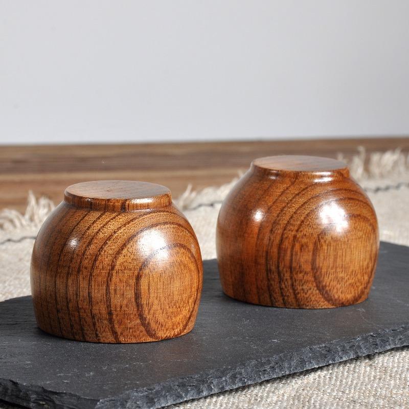 Creative Wooden Cup Japanese-style Small Teacup Anti-scalding Tea Set Tea Cup Household Solid Belly Cups Household Tableware