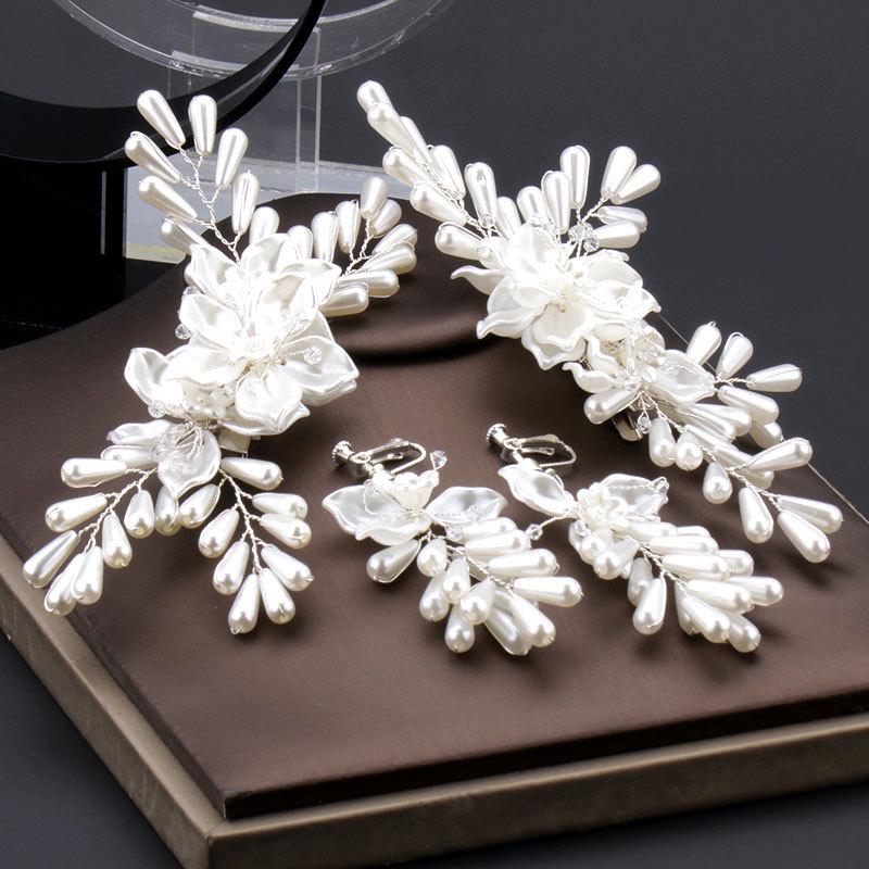 Handmade 2022 Imitation Pearl Water Drop Tassel Bridal Hair Clip Accessory