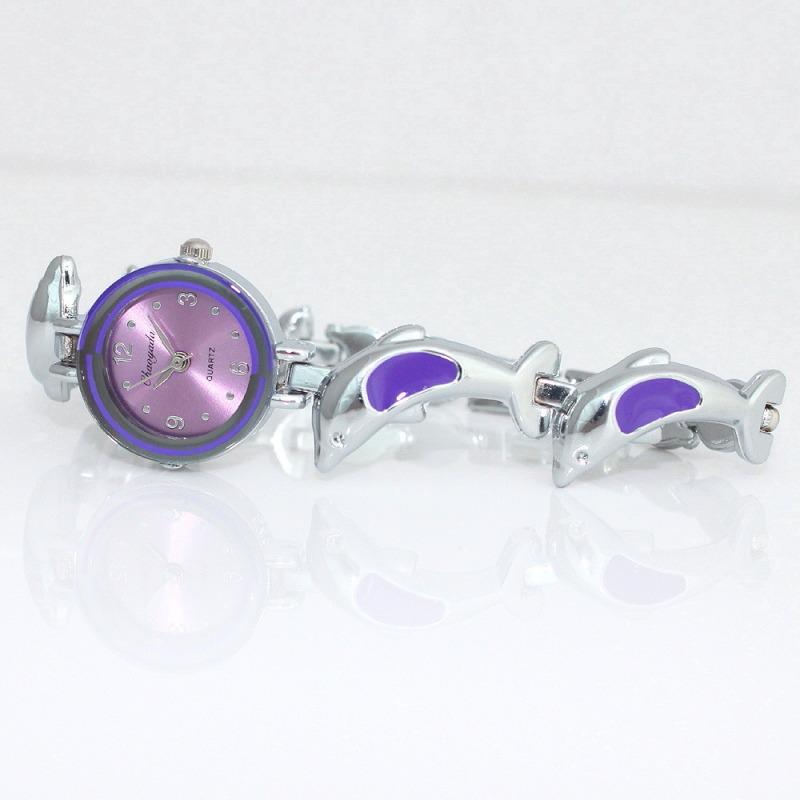 New Fashion Woman Girl dolphins Style Strap Quartz Bangle Bracelet Quartz Wrist Watch