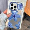 Elegant Blue Flower Lily Print Phone Case For Samsung Galaxy A36 A33 A55 A34 S25 Ultra S24 FE S23 S22 S21 Plus Soft Clear Cover
