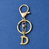 Elegant Keychain Letter Shape Stylish Key Holder Unique Key Ornament Stainless Steel Texture Perfect for Party and Daily