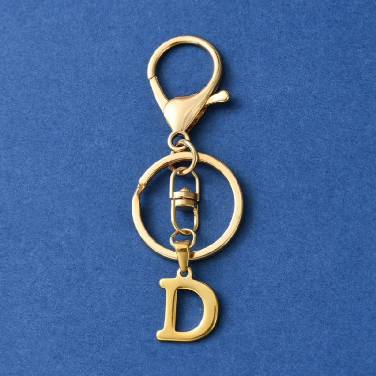 Elegant Keychain Letter Shape Stylish Key Holder Unique Key Ornament Stainless Steel Texture Perfect for Party and Daily