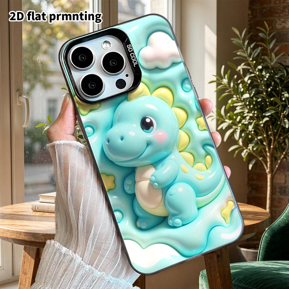 Phone Case: 2D Flat, Suitable for iPhone 18 17 16 15 14 13 12Pro Protective Case, Little Dinosaur, Perfect Christmas and Halloween Holiday Gift