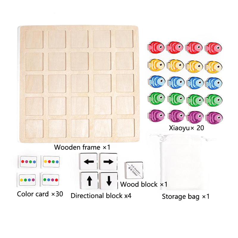 Kids Montessori Wooden Educational Table Games Toys Direction Color Battle Game Toddler Early Educational Toys For Children Gift