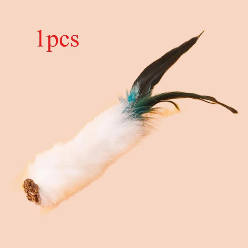 

2pcs Cat Chew Toys Interactive Molar Natural Rabbit Hair Toys Gall Fruit Cat Teaser Toy Clean Mouth Pet Toy Pet Supplies білий