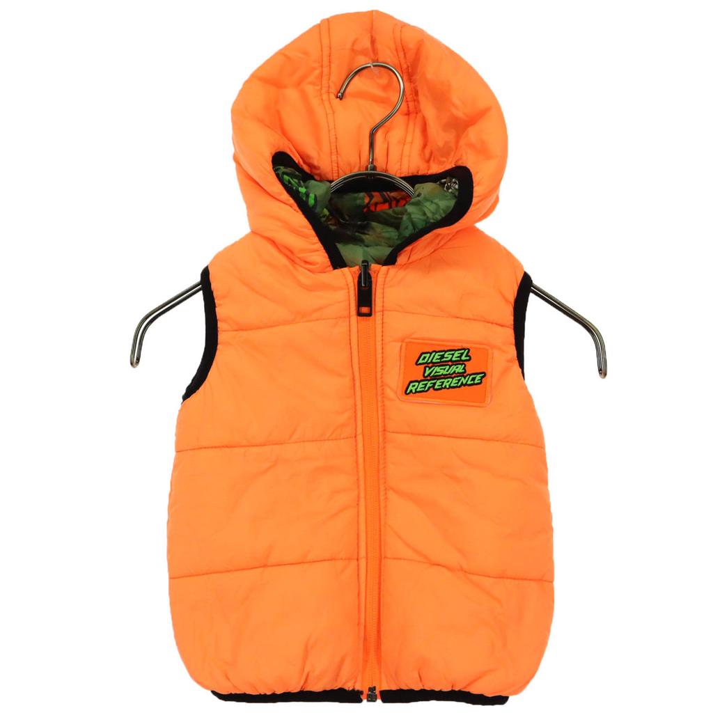 Diesel Logo de um ponto Sem mangas Colete acolchoado 24M Laranja Moletom Infantil Usado