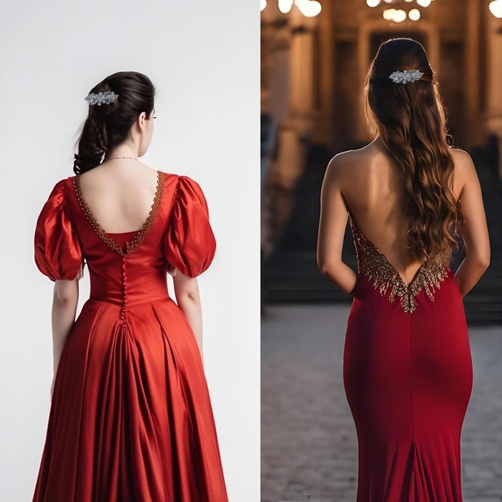 Diamante Hair Clips for Women Blue Crystal Floral Hair Accessories for Bridal Occasions and Special Events