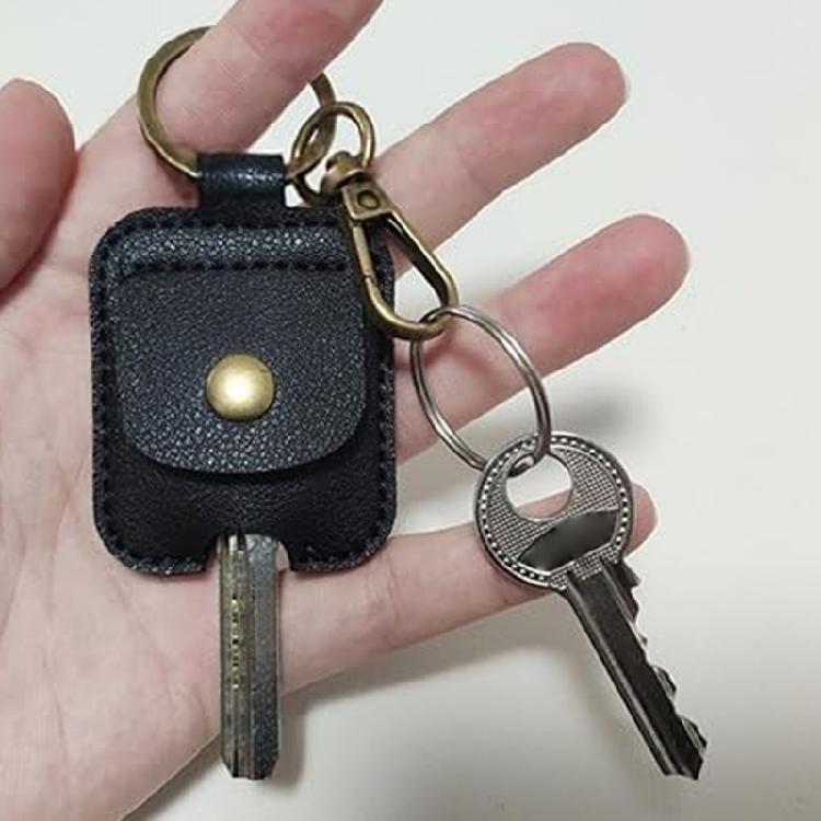 2PCS Flexible Leather Key Case Keychain Leather Texture Access Card Keyring Suitable for Girl Women Key Protective Cover