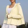 Veste à capuche de protection solaire pour femme, légère, manches longues, t-shirt solaire, fermeture éclair intégrale, veste athlétique avec poches pour la randonnée en extérieur