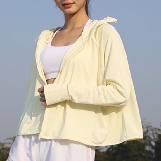 Veste à capuche de protection solaire pour femme, légère, manches longues, t-shirt solaire, fermeture éclair intégrale, veste athlétique avec poches pour la randonnée en extérieur