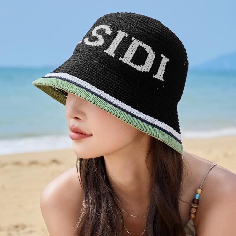 Sunshade Hat Knitted Bucket Hat Fashion Versatile Letter Bucket Hat Breathable Basin Hat