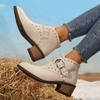 Fashion Fall-winter 2025 Fashion Plus-size Chelsea Boots for Women Studded and Buttoned Casual Ankle Boots for Women