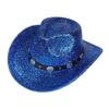 Glitzerndes Cowboyhut Unisex Westernstil Breiter Rand Fedora Hut für Party Festival Cosplay