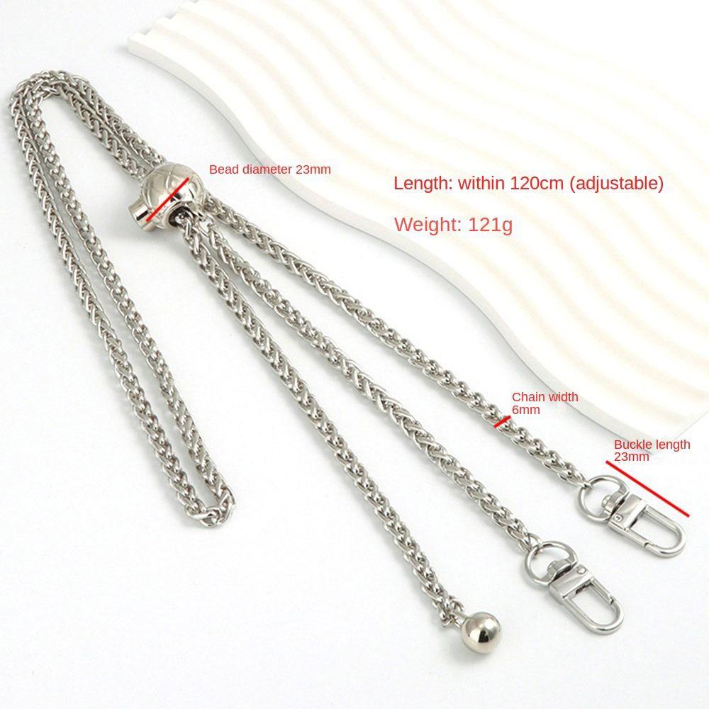 Golden Silvery Metal Bag Chains Adjustable Handbag Handle Chain Durable Shoulder Bag Straps