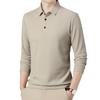 Men’s Waffle Knit Long Sleeve Polo Shirt