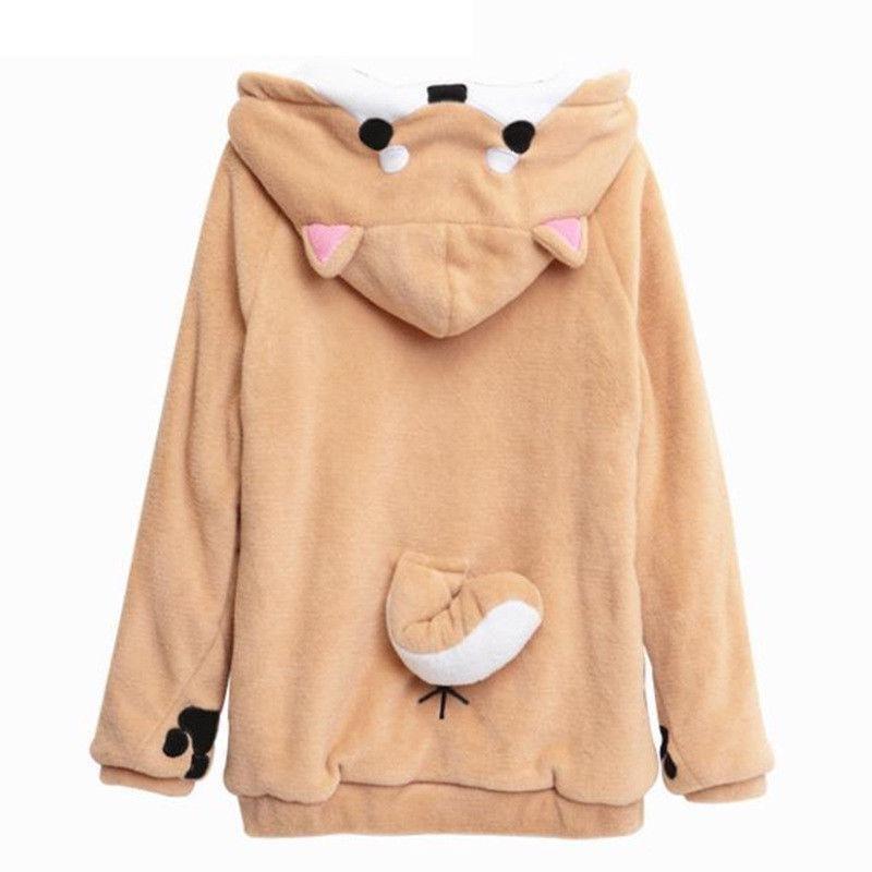 Accogliente Felpa Invernale Neko Atsume Shiba Inu Husky Con Orecchie Carine Per Uomo E Donna