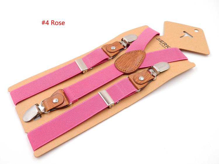 Kinder Hosenträger Mode Baby Hosenträger Stark 3 Clips Jungen Hosenträger Hosen Hosenträger Elastisches Band Größe 2,5*65cm rose rot