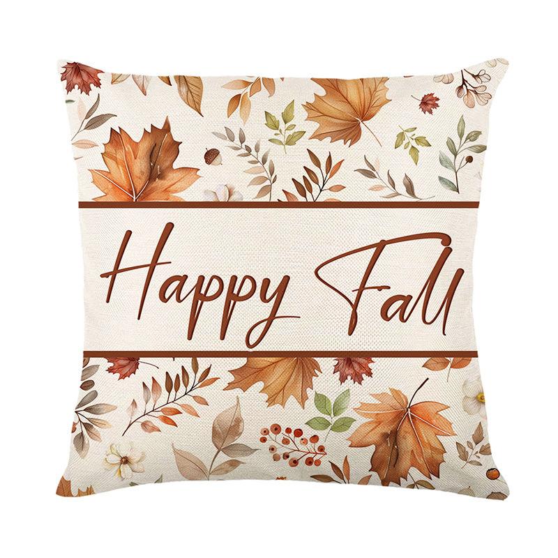 Living Room Decoration Pillowcase Cushion Cover Pillowcase Autumn Maple Leaf Linen Printed Home Pillowcase