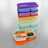 MiniMood Bento Set of Lunch Food Storage Microwave and Dishwasher Colorful Airtight PP Suitable for Adults and Sandwich Green Boxes, 7, 3-Compartment