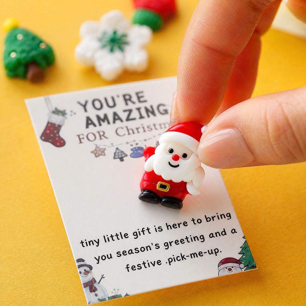 Christmas Series Resin Pocket Hug Holiday Greeting Card for and Family