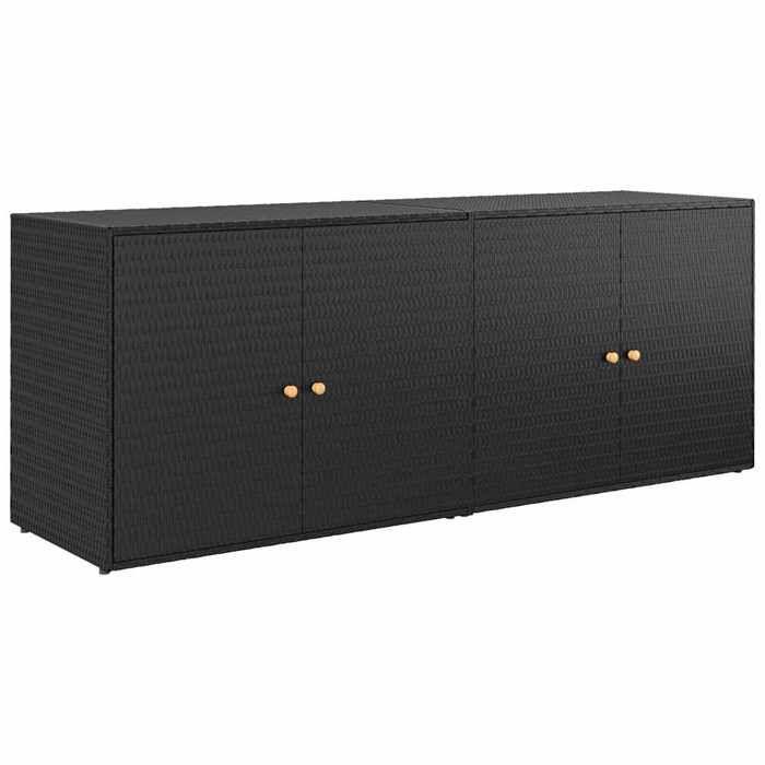 VidaXL Garden Storage Cabinet Black 198x55.5x80 Cm Wicker Resin 319870