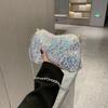 Solid Color Sequins Crossbody Bag Simple INS Chain Sequins Shoulder Bag Pocket Bag Phone Bag Small Square Bag Dinner Party