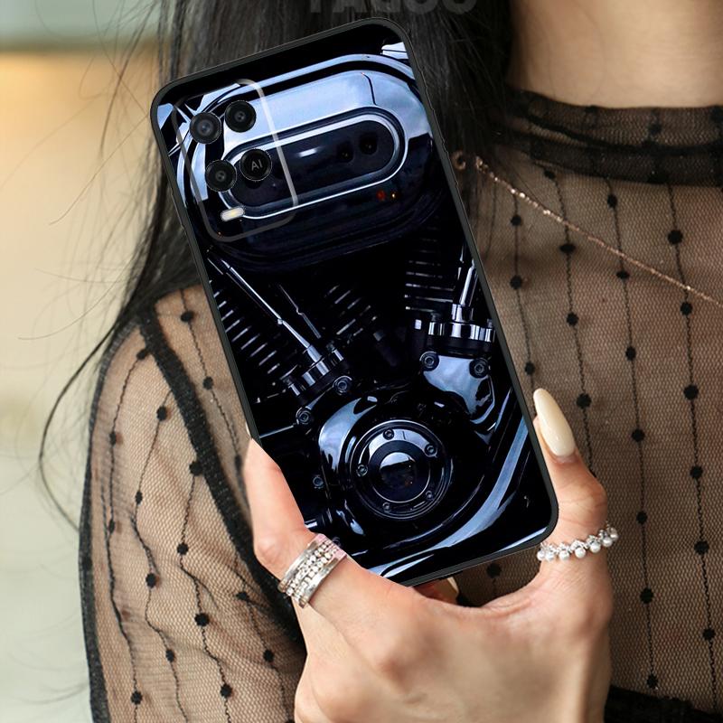 Motor Engine Motorcycle Case For Oppo A16 A76 A96 A17 A18 A60 A80 A40 A38 A58 A78 A98 A94 A74 A54 A15 A57 A77 A5 Pro