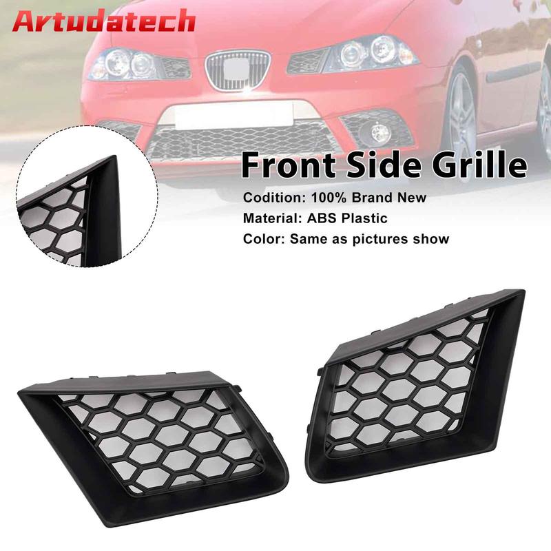 Artudatech 2PCS Honeycomb Front Grille Grill Fit for Seat Ibiza Cordoba 6L 2002-2009 FR