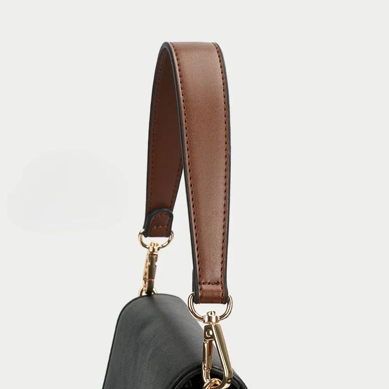Correa de Bolso 100% Cuero Genuino Asas de Bolso de Mano para Bolso de Mano Correa Corta de Bolso Correa de Bolso Pequeño Hebilla Dorada Correa de Bolso de Repuesto Banda