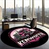 Kenworth (1) Round Office Rug Decorative Floor Rug for Office Bedroom Living Room and Home Space