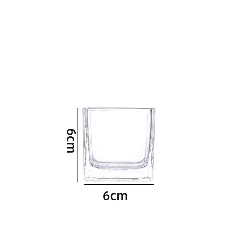 Suport Nou pentru Lumânare din Sticlă - Bază Rotundă, Cupă Aroma Transparentă, Design Pătrat Îngroșat.