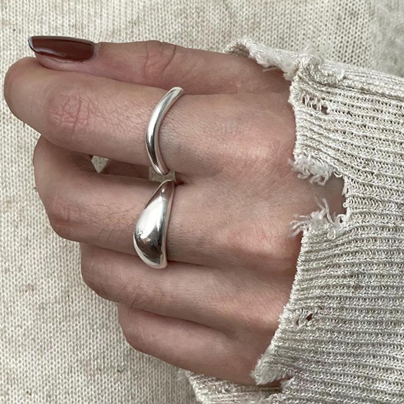Irregular Shape S925 Sterling Silver Women's Ring - Personalized Trendy Korean Simple Band