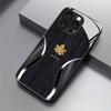 Luxury Maple Leaf Wood Grain Curve Pattern Phone Case For Samsung Galaxy S25 S24 S23 Ultra Plus FE Tempered Glass Cover