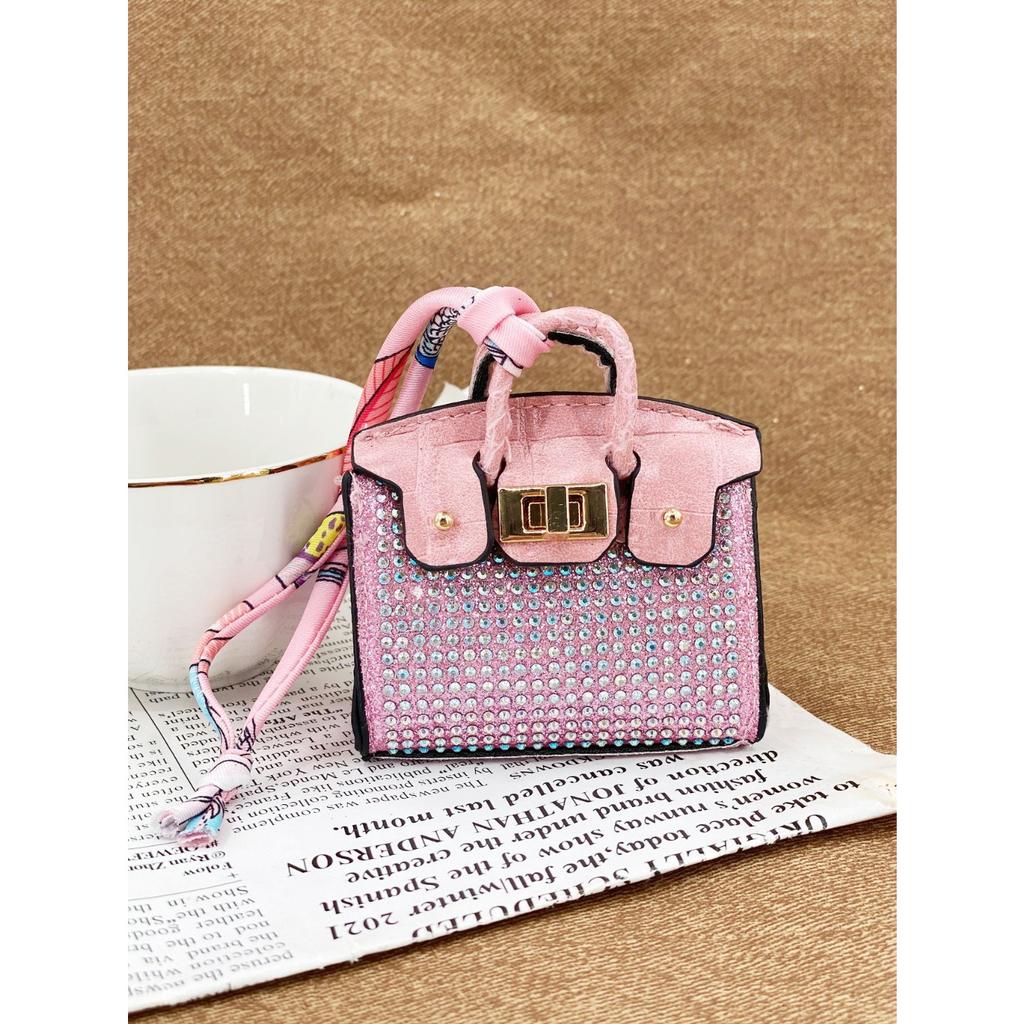 Internet-Berühmtheit neuer Aufkleber Diamant glänzend Haus Mini kleine Tasche Anhänger Kopfhörer Tasche Multifunktionale Münztasche Kreativ