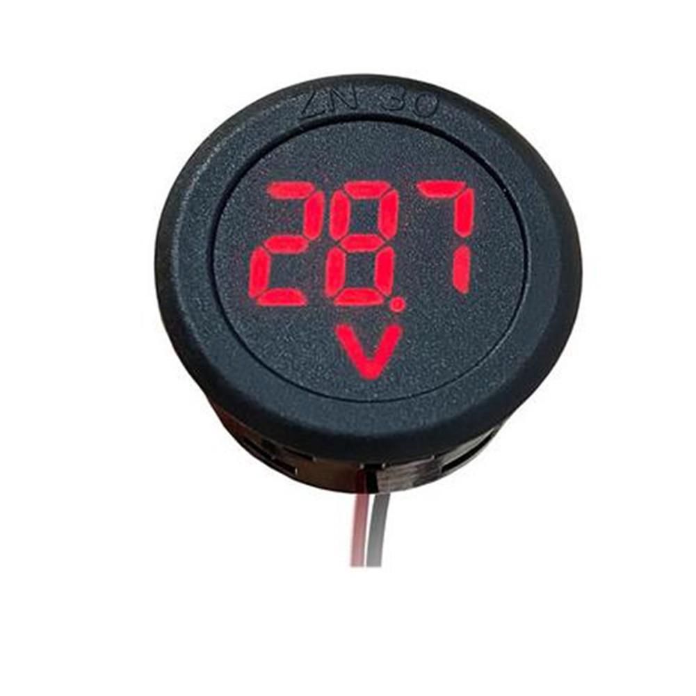 1PCS DC4-100V DC LED Digital Display Car Round Two-wire Voltmeter Tester Panel