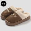 pu waterproof cotton slippers winter indoor home plush warm winter home non-slip cotton mop