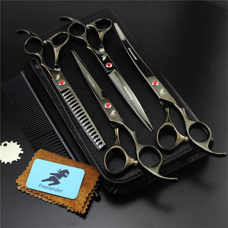 

7 ch Porfional Ножницы для ухода за домашними животными Cuttg Thng Изогнутые ножницы Chuer Ножницы для собак H для Haidrer 4 шт. Набор + расческа