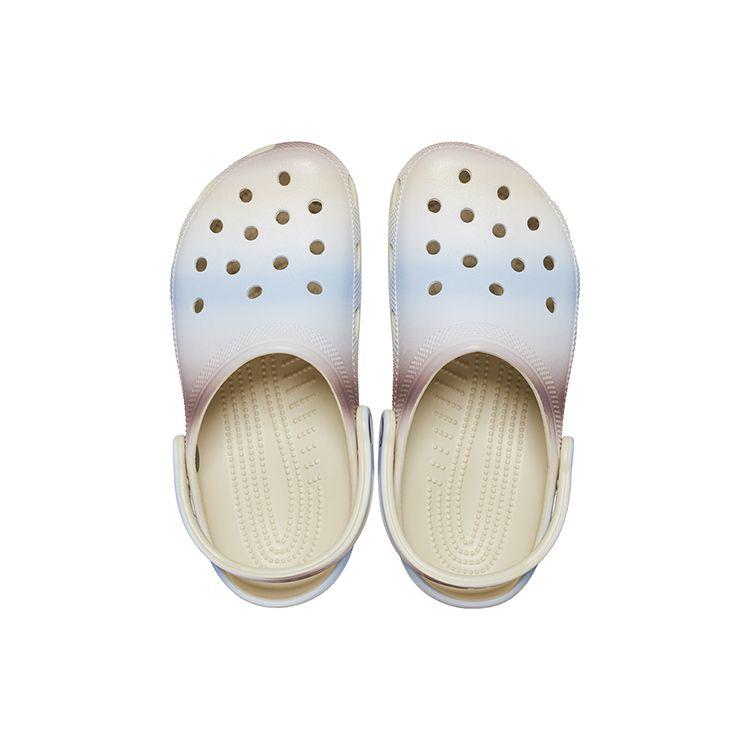 Crocs Unisex White EVA Classic Color Block Marbled Clogs 208981-2Y3