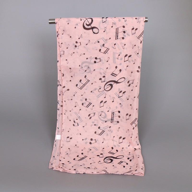 Kobiety Dama Nuta Muzyczna Szyfonowa Apaszka Szal Szalik Szaliki Wysokiej Jakości Wspaniałe Elastyczne Piękne Szaliki