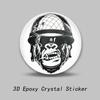 3D Creative Epoxy Dome Car Sticker Gorilla Gorilla Smoking Gorilla with Glasses PVC Car Motorcycle Helmet Laptop Vinyl Decal